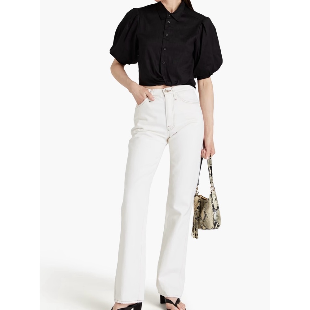 Frame Le Italien Straight Leg Ivory Off White Jeans Women's sz 23 White Denim